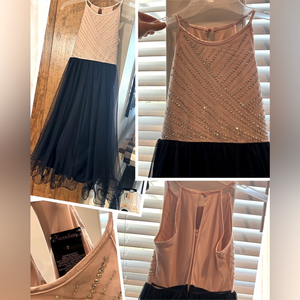 Dillards Girls Rhinestone Embellished Formal Dress size youth 7